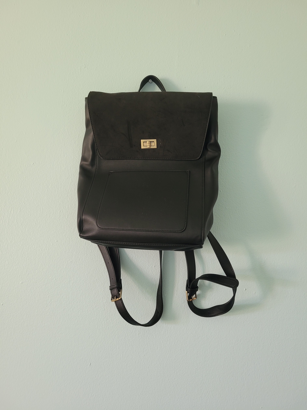 & Other Stories Black Men's Backpack with Flap and Turn-Lock